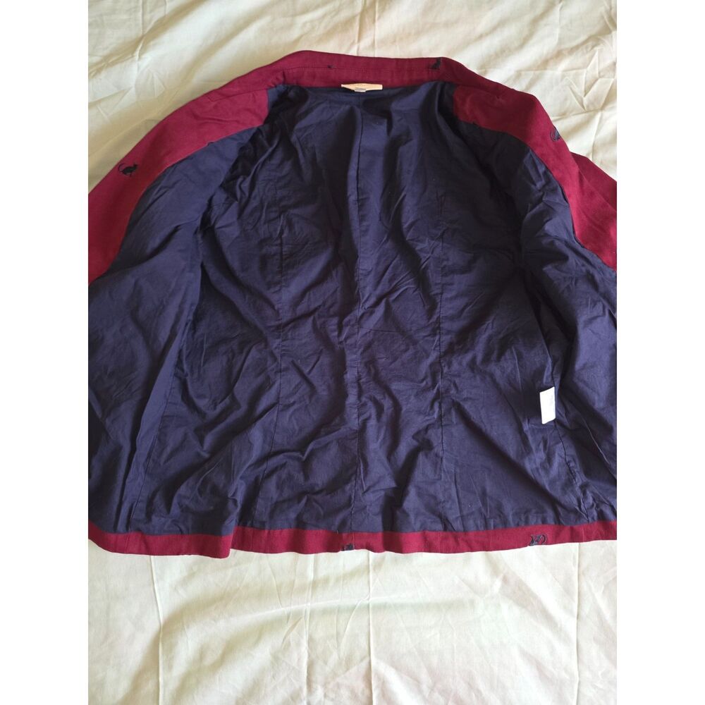 Vintage Marketplace Blazer Large Burgundy Black Cat Embroidered Novelty ModCloth - Picture 7 of 8